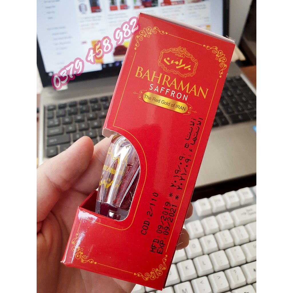 Nhuỵ hoa nghệ tây Saffron Brahaman super negin Iran hộp thiếc