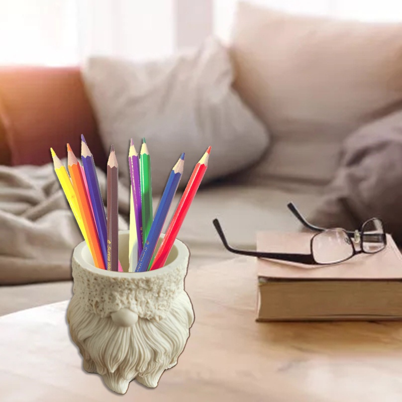 Khuôn Silicone Làm Ống Đựng Bút / Chậu Hoa Bằng Resin DIY