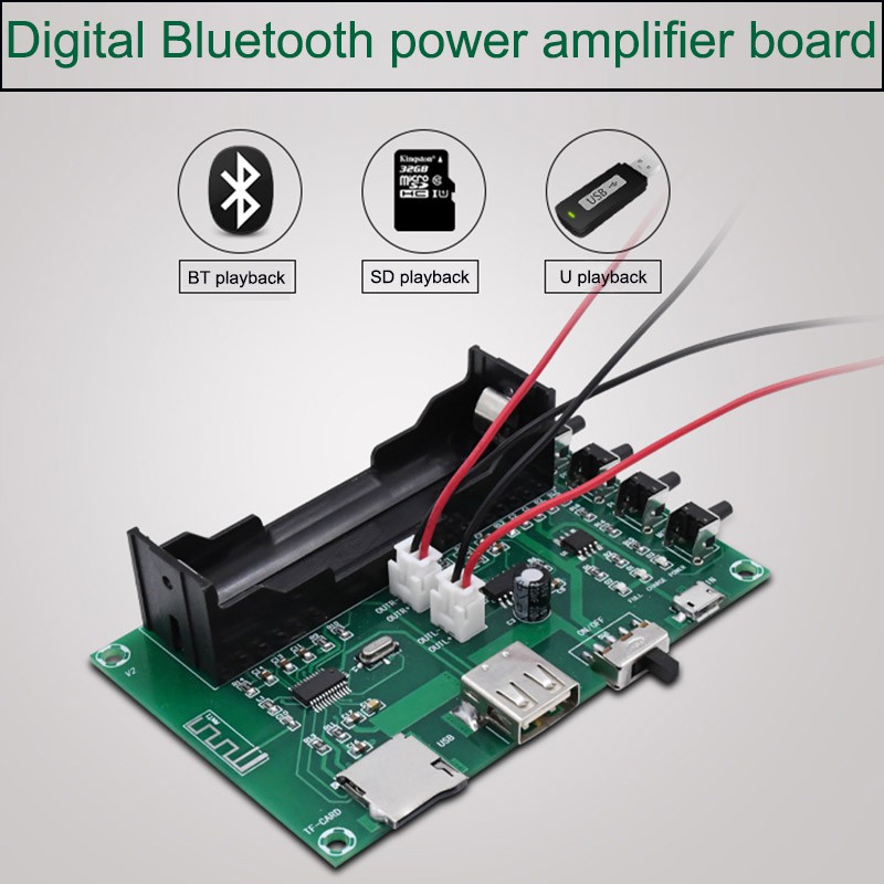 Bảng khuếch đại Bluetooth kỹ thuật số XH-A150 PAM8403 Trên bo mạch Pin lithium Cung cấp năng lượng Bảng khuếch đại âm thanh Kênh đôi 2 * 5W