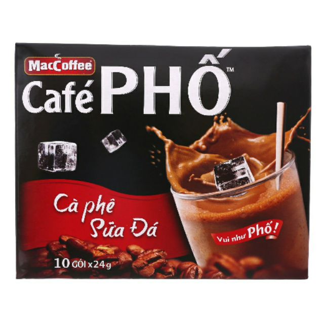 Cà Phê Phố cà phê sữa đá hộp 240g (10 gói)