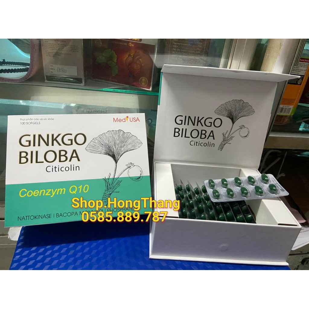 Ginkgo Biloba Citicolin Q10 Cải thiện trí nhớ và chứng mất ngủ hoạt huyết dương não, đau đầu chóng mặt, trí nhớ kém