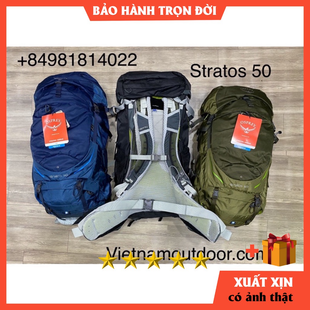 Balo Phượt Osprey Stratos 50 HÀNG XỊN XUẤT DƯ - balo nam du lịch - balo trekking - hiking - leo núi  ❤️BẢO HÀNH 60TH❤️