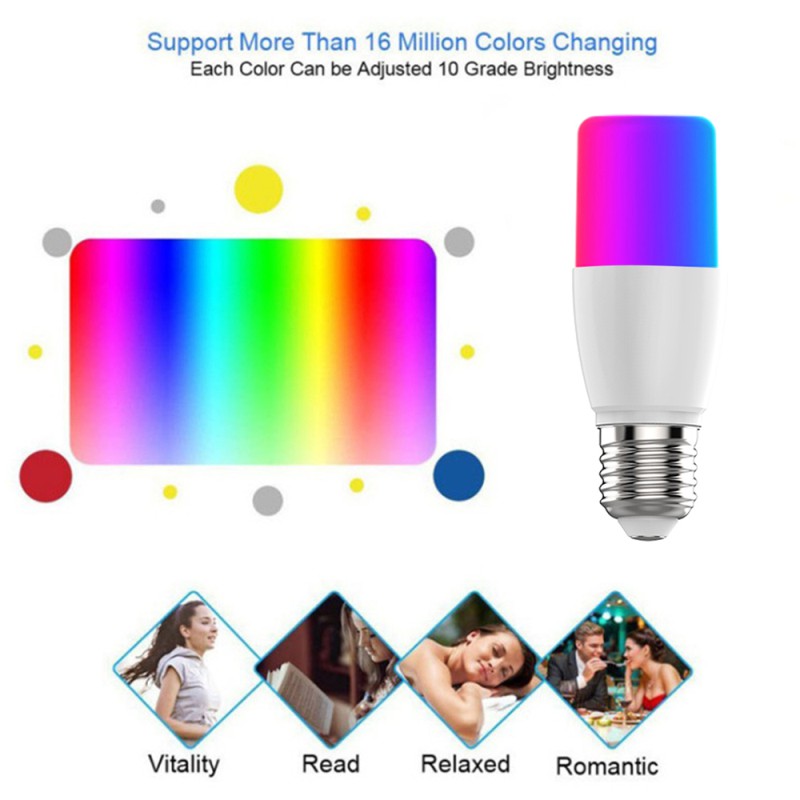 【50%/COD】 7W Smart Light Bulbs Cellphone Wireless WiFi Voice Control LED Bulb RGB Energy Saving Dimming Multicolor Light Bulbs 【TVN】