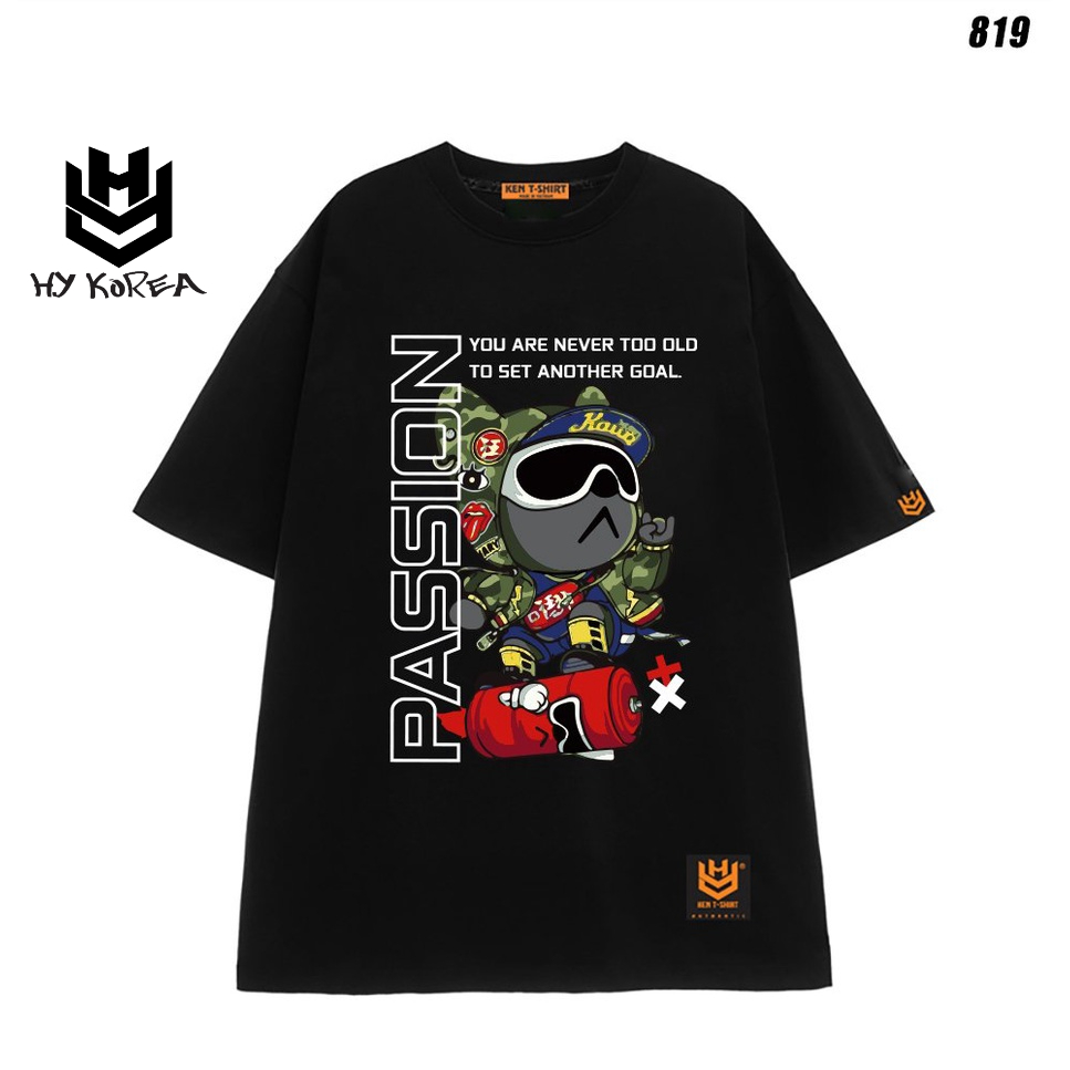 Áo phông form rộng Chó hiphop Passion 819 unisex nam nữ tay lỡ HY KOREA