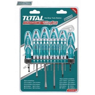 Total tht250618 bộ tuốc nơ vít, tô vít 18 chi tiết - tht250618