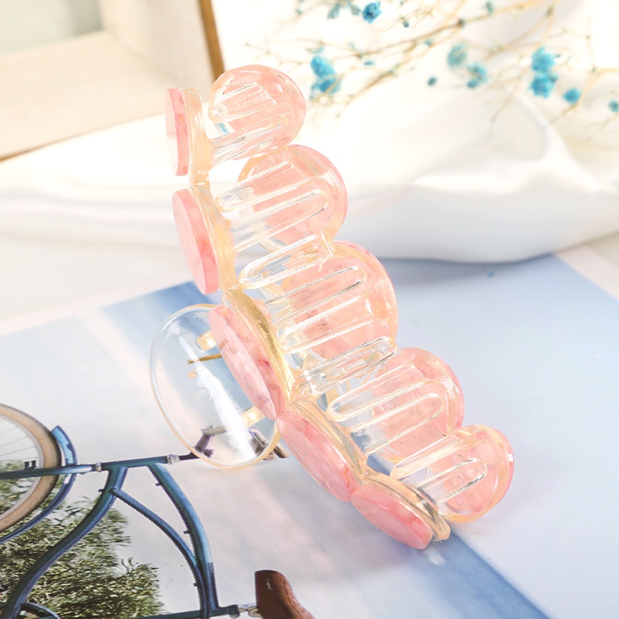 Kẹp tóc acrylic phối trong suốt phong cách Hàn Quốc