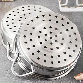 Xửng hấp vỉ hấp đồ ăn dặm cho bé, cho gia đình bằng inox  size 16 &amp; 18cm