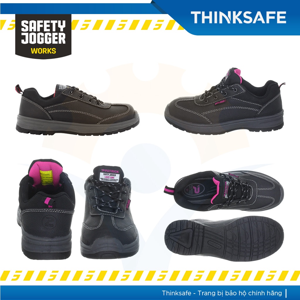 Giày bảo hộ lao động nữ Safety Jogger Bestgirl S3 da tự nhiên, chống đinh, chống dập ngón, chống trượt, chống thấm nước