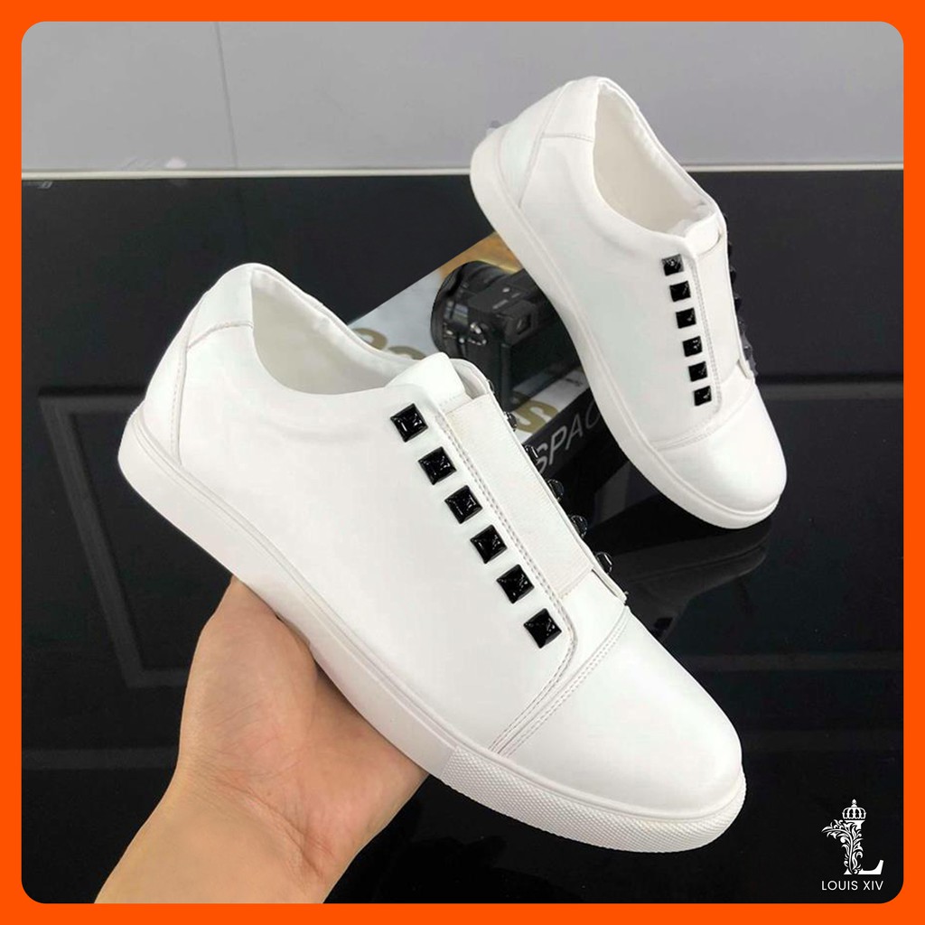 Giày Sneaker Nam Cao Cấp Phong Cách Hàn Quốc White Polka Dots