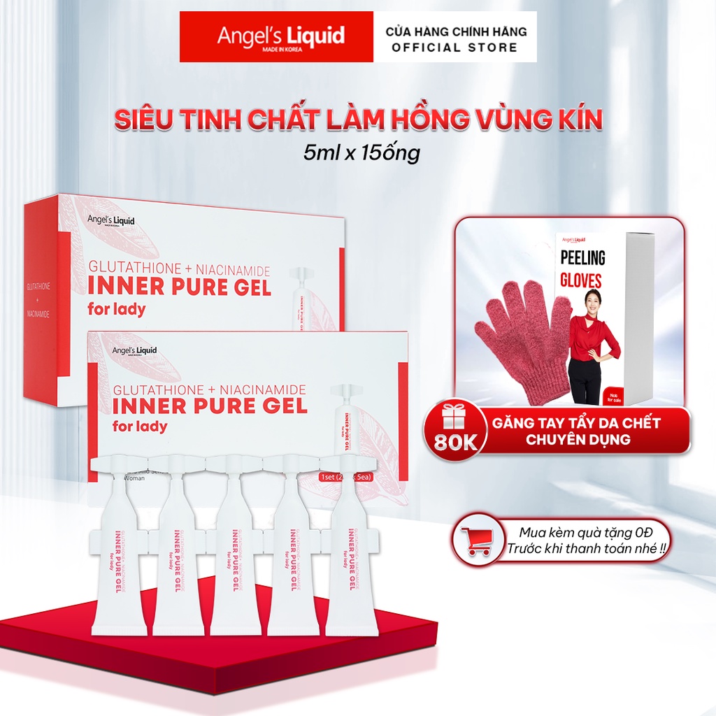 Siêu Tinh Chất Làm Hồng Se Khít Vùng Kín Angel's Liquid Glutathione Plus Niacinamide Inner Pure Gel 2ml x15 ống