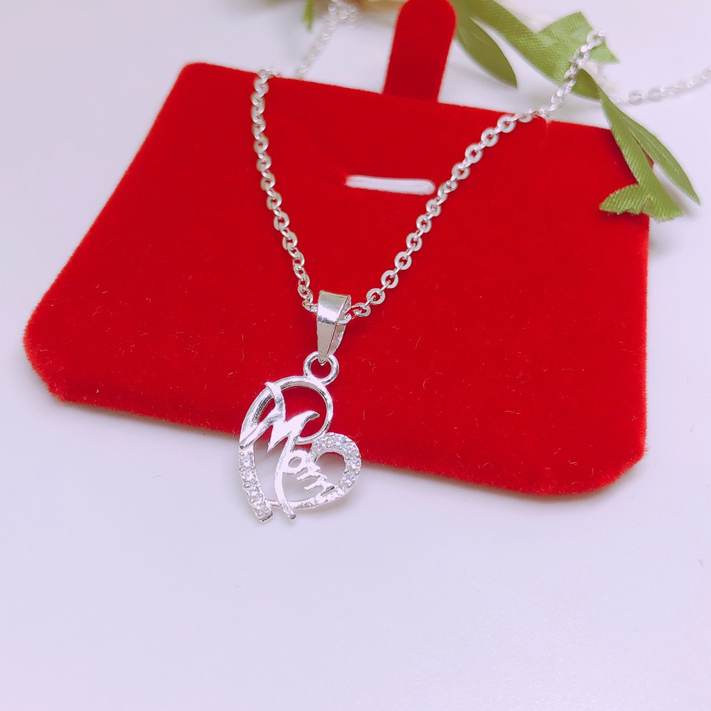 DÂY CHUYỀN NỮ BẠC TA - MẶT TIM MOM