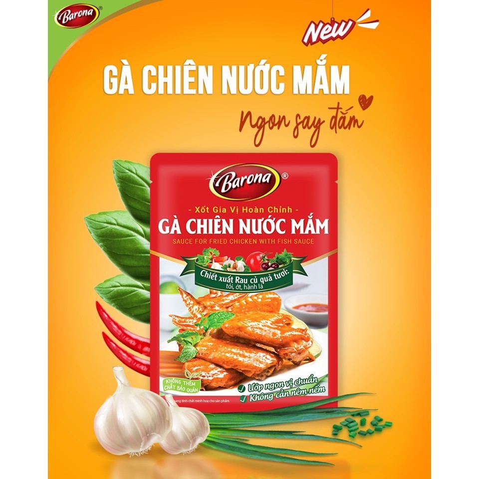 Sốt Gia Vị Hoàn Chỉnh BARONA Gà Chiên Nước Mắm 80g
