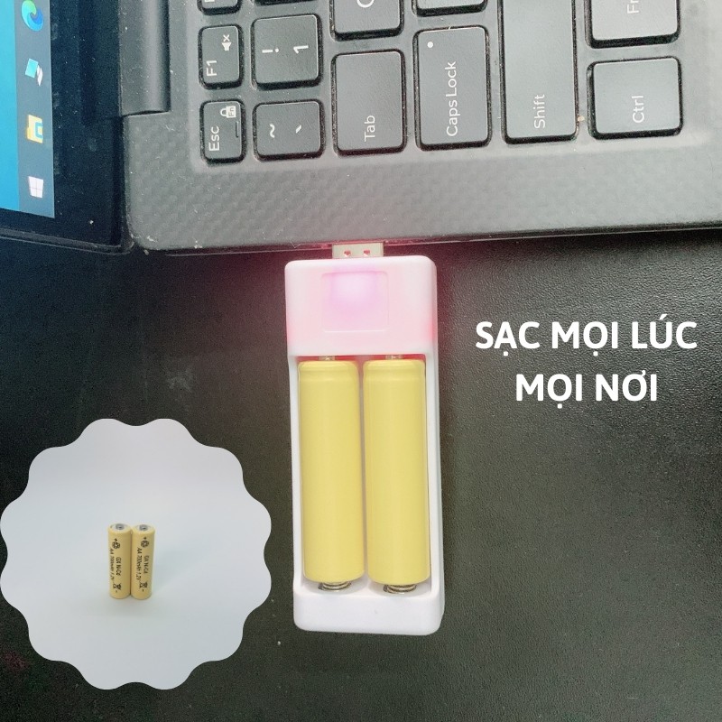 Bộ Sạc Pin Tiểu AA – Bao Gồm Bộ Sạc Pin Và 2 Pin Tiểu AA