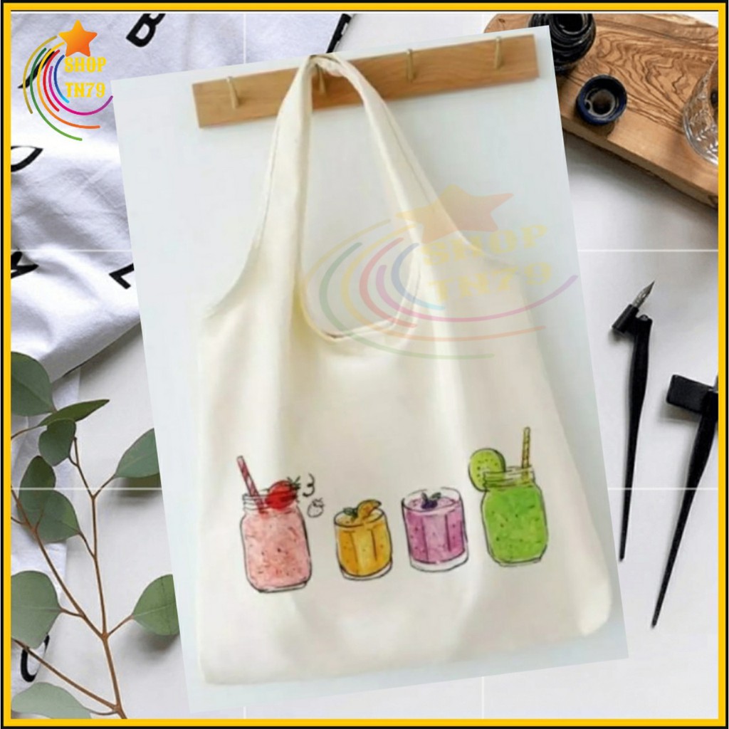 Túi đeo vai thời trang vải canvas mềm loại to đi hoc , đi chơi , đi làm đều rất đẹp - 4 LY KIWI