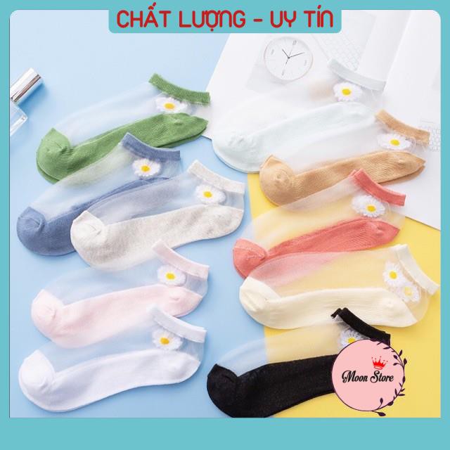 Set 10 đôi tất, vớ nữ ren lưới hoa cúc hottrend