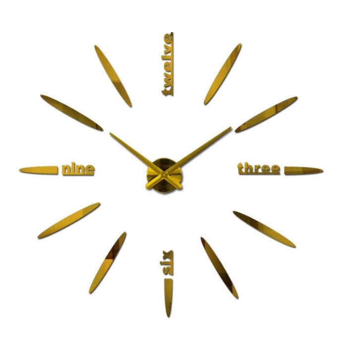 (CỠ LỚN, HÀNG LOẠI 1) Đồng hồ dán tường 3D sang trọng trang trí nghệ thuật (mẫu 5)