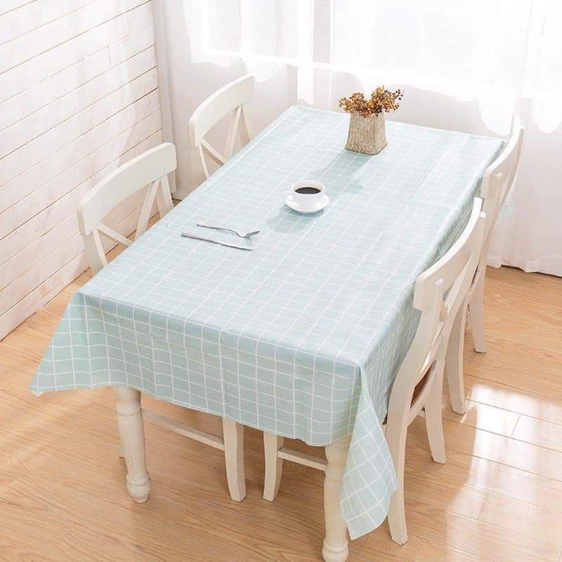 Khăn trải bàn caro Hàn Quốc chống dầu chống thấm cao cấp 180 x 137cm ( còn xanh ngọc)