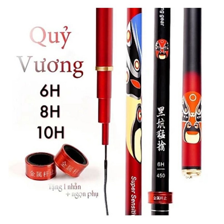 TẶNG NHẪN VÀ NGỌN PHỤ - Cần câu tay Quỷ Vương 6H-8H-10H