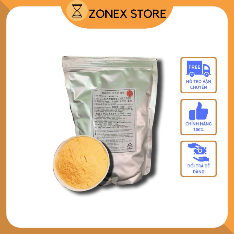 Bột phô mai Hàn Quốc 1kg Lắc khoai tây, khoai lang, bắp rang bơ, gà rán