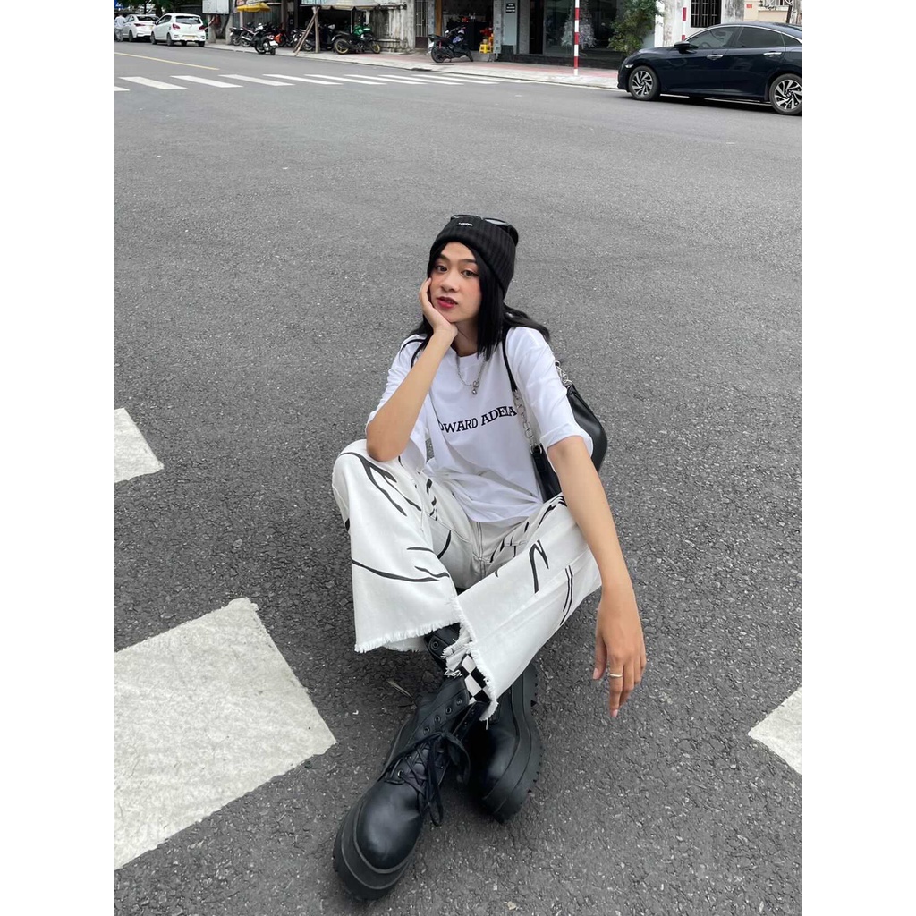 Áo thun tay lỡ Edward Adela form Unisex. Áo phông tay lỡ chất liệu 100% cotton local brand. | BigBuy360 - bigbuy360.vn