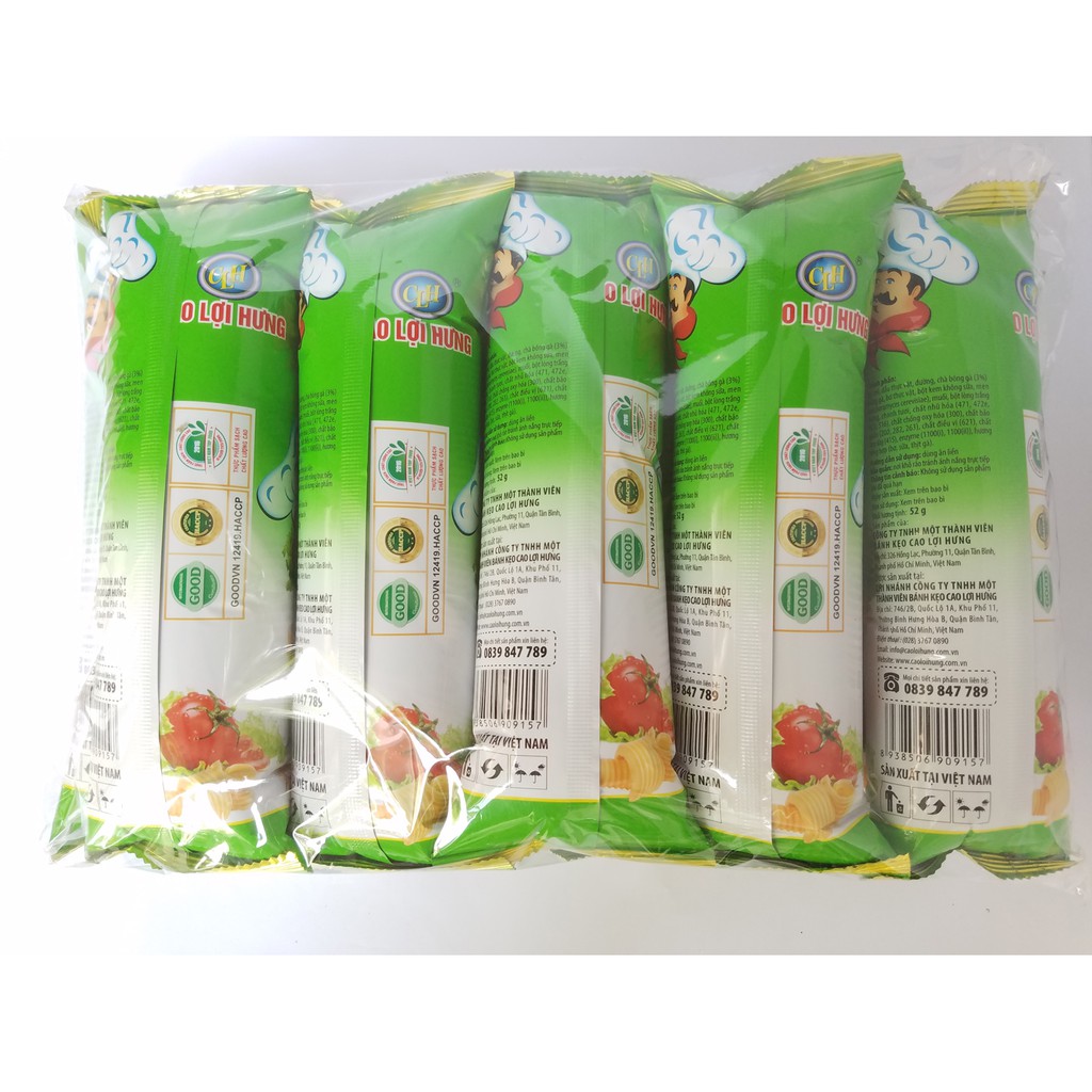 LỐC 10  BÁNH MÌ TƯƠI CHÀ BÔNG HEO, GÀ CÂY 52G