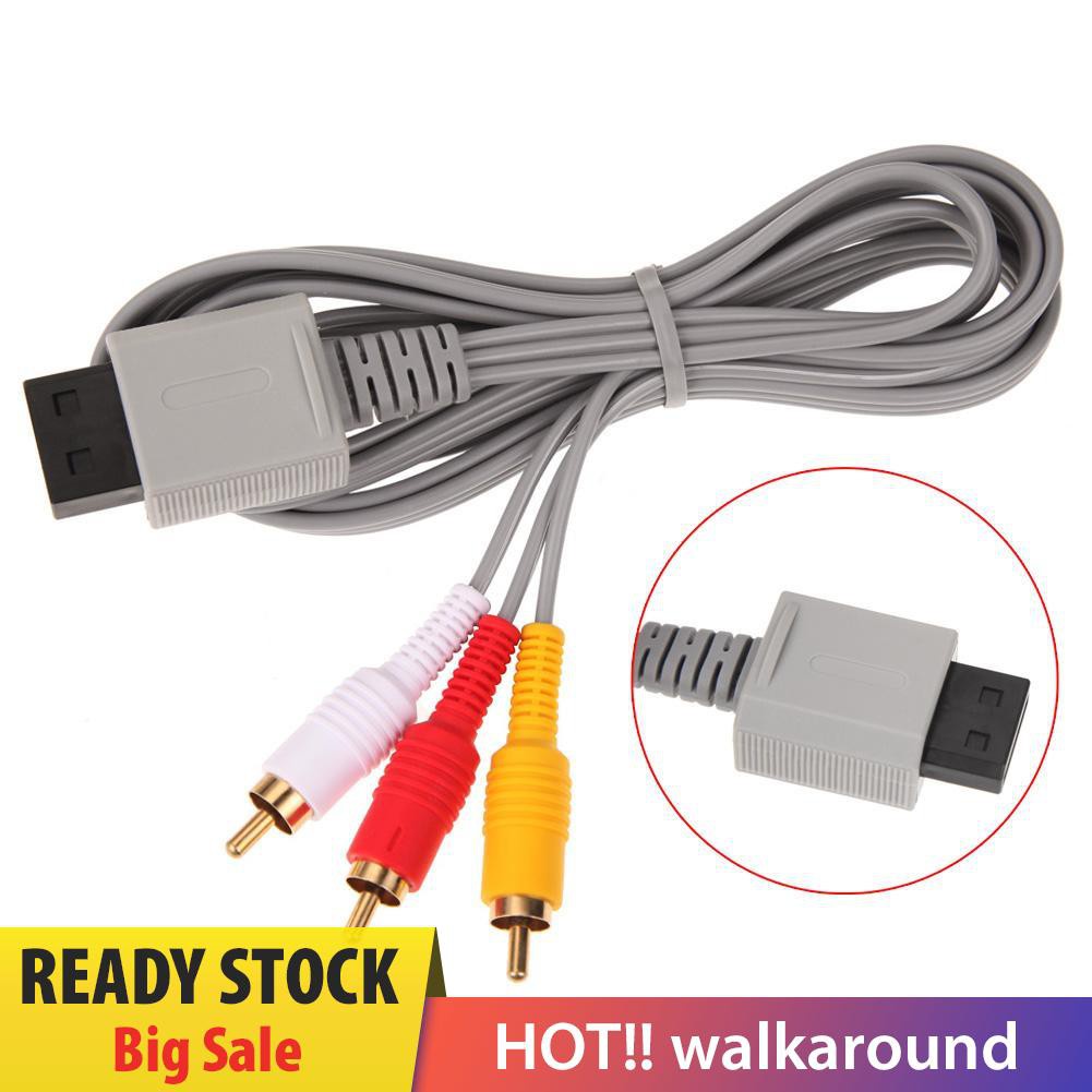 Walk Audio Video AV Adapter Composite 3 RCA Cable for Nintendo Wii Cord Wire