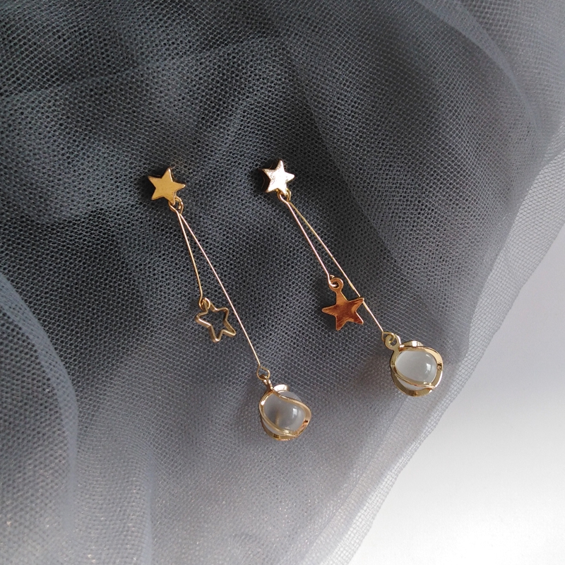 Bông tai dáng dài mạ bạc 925 kiểu dáng vì sao dễ thương xinh xắn