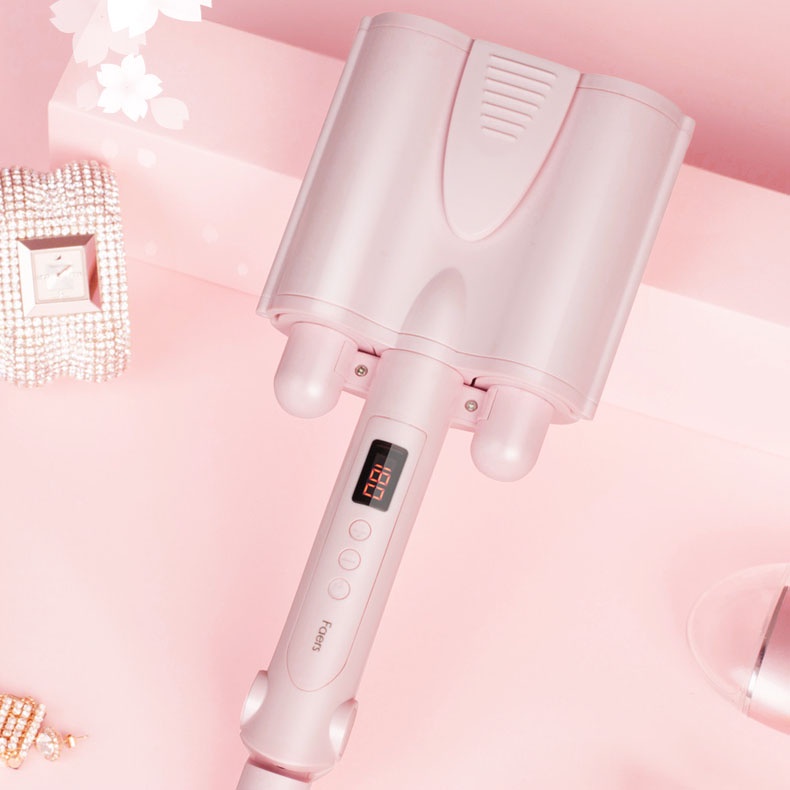 Máy làm tóc uốn xoăn sóng nước size 32mm  màn LCD hiện nhiệt tùy chỉnh công nghệ gốm sứ bảo vệ tóc AKIO Mart