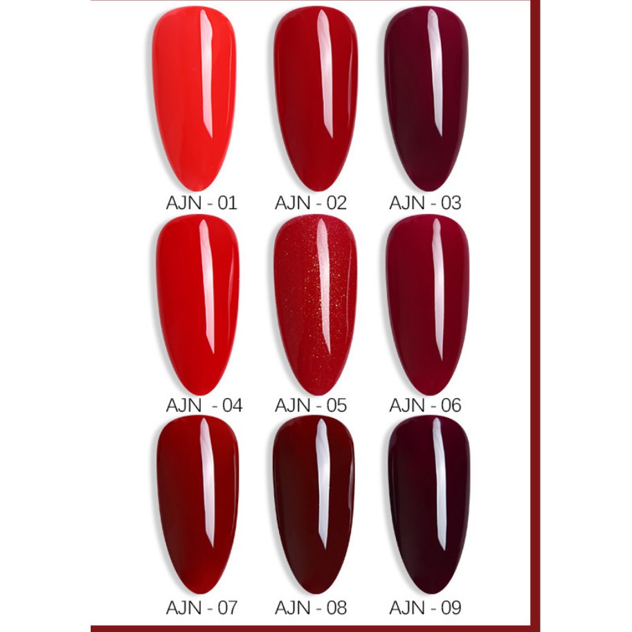Sơn gel AS móng dùng máy hơ tone đỏ tươi đỏ cherry đỏ đô VUA SƠN AS mã AJN 15ml