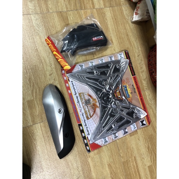Giá trọn bộ 3 món ốp xe LEAD 2019->2022 bao gồm có Sàn chân +Ốp pô +Ốp bầu gió (pô e ) cao cấp giá rẻ