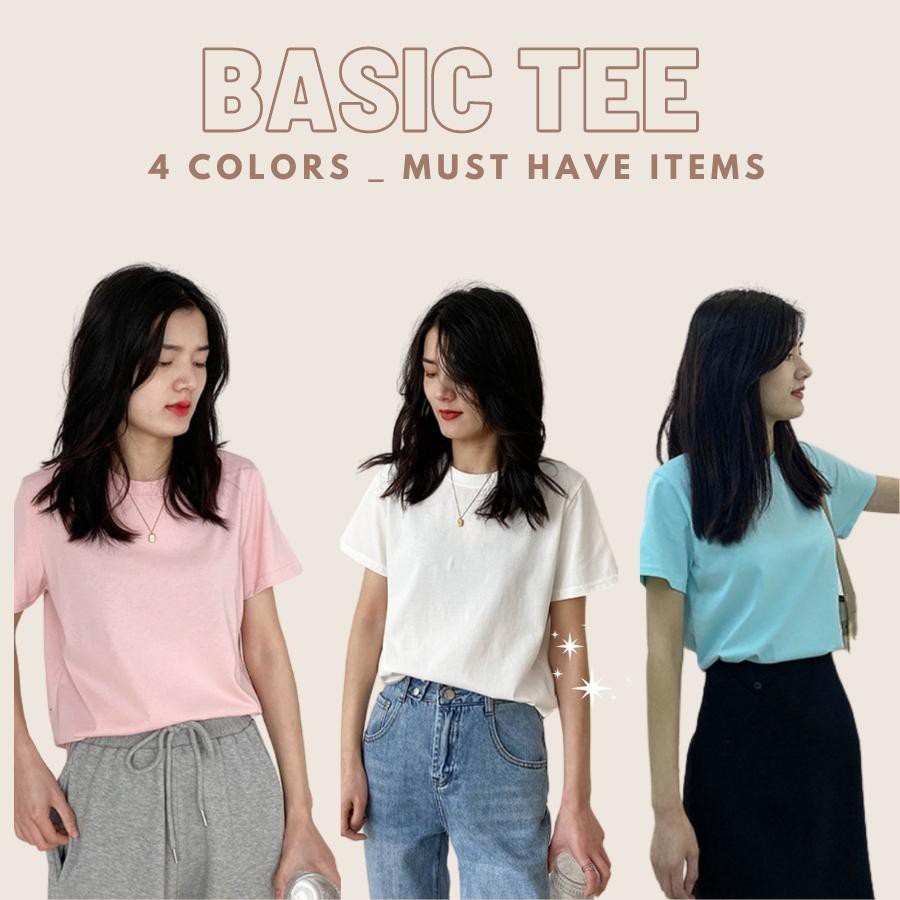 Áo phông nữ cổ tròn Basic Tee màu pastel _ NEW IN 2021_ T118