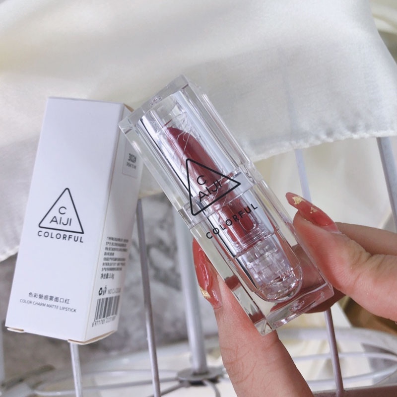 Son Môi Thỏi Nhỏ CAIJI Màu Đẹp Chống Thấm Nước Không Dính Ly, Lâu Trôi, Trang Điểm Môi Nhanh, Lên Màu Đẹp