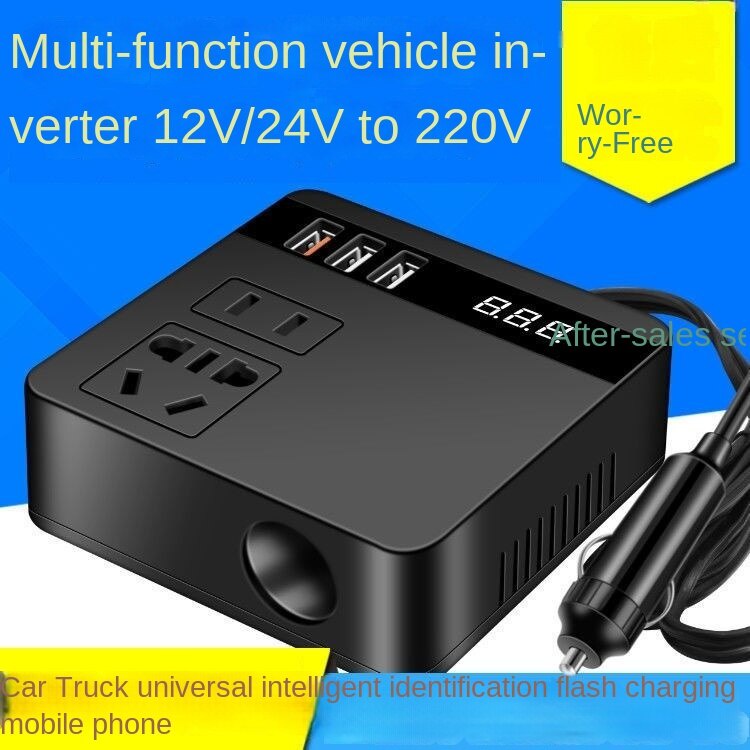Bộ Chuyển Đổi Nguồn Điện 12V24V Sang 220V Đa Năng Dành Cho Ô Tô/Xe Tải