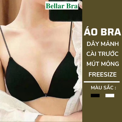 Áo Bra Nữ 2 Dây Cotton - Áo Ngực Cài Trước Dây Mảnh Đệm Mút Mỏng Mặc Thoải Mái 2099
