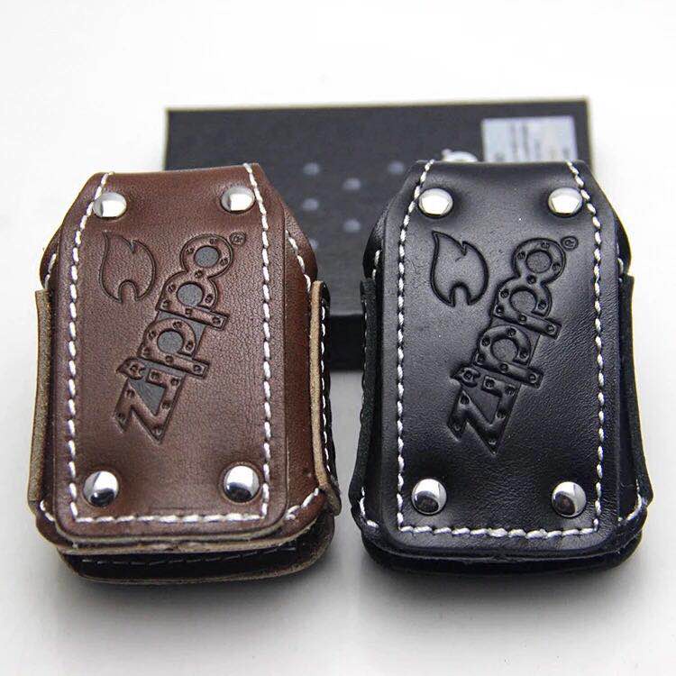 Bao Da Bò Bọc Bật Lửa Nhiều Kiểu Dáng Có Khóa Kéo Cho Zippo 91