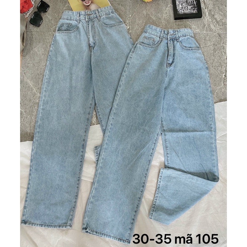 Quần jean baggy nữ ống rộng lưng cao kiểu quần baggy bò suông rộng hàng VNXK bigsize MS105 2KJean