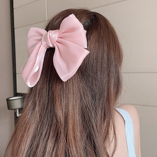 Kẹp tóc nơ satin siêu lớn phong cách Hàn Quốc cho nữ
