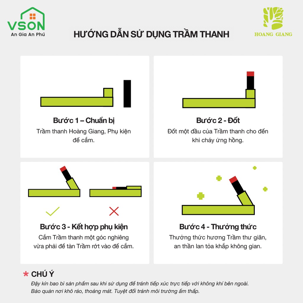 Trầm hương không tăm Hoàng Giang - Không sử dụng hoá chất, đạt tiêu chuẩn quốc tế ISO 9001 - 6mm