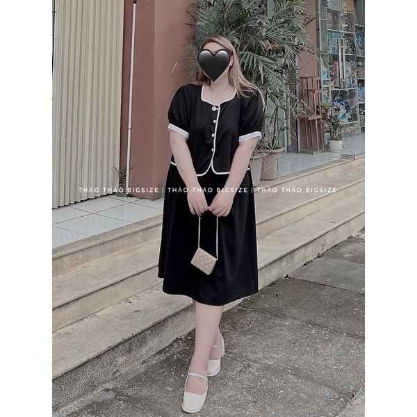 Set áo croptop và chân váy midi - MÚP BIGSIZE 60-100KG
