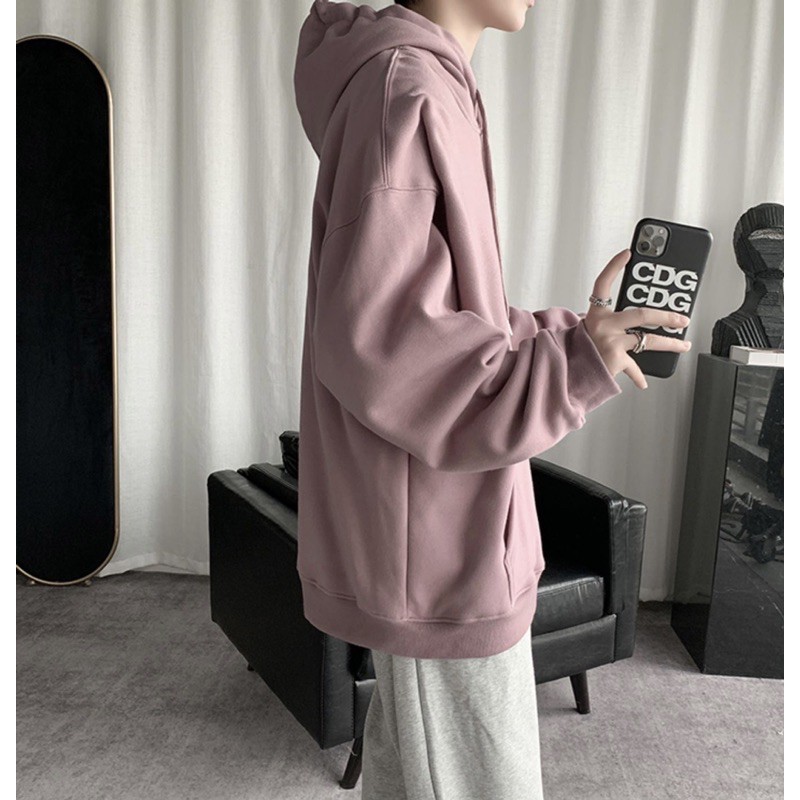 áo hoodie trơn hồng ruốc (dây cổ trắng) | BigBuy360 - bigbuy360.vn