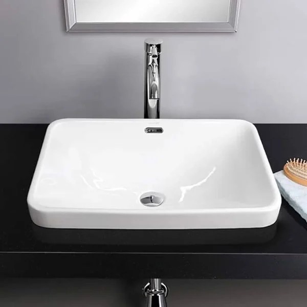 Chậu lavabo âm bàn dương vành[HÀNG BẢO HÀNH 5 NĂM] , chậu lavobo LV127 men tuyết phủ Nano cao cấp kèm ảnh thật v