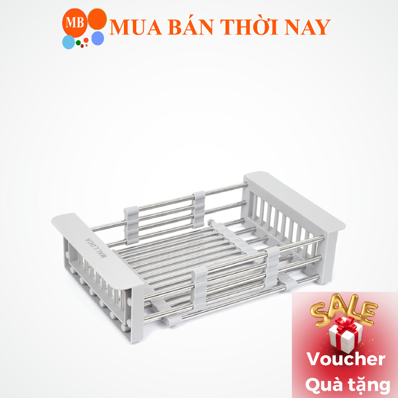 Rổ nhựa đa năng Malloca CS 50, khay đa năng chậu rửa chén bát, Giá úp chén dĩa, Cam kết chính hãng