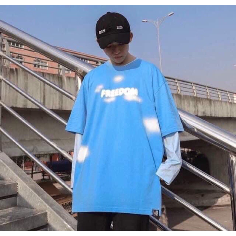 Áo thun loang U Xanh UNISEX Tay lờ (kèm video và ảnh thật)