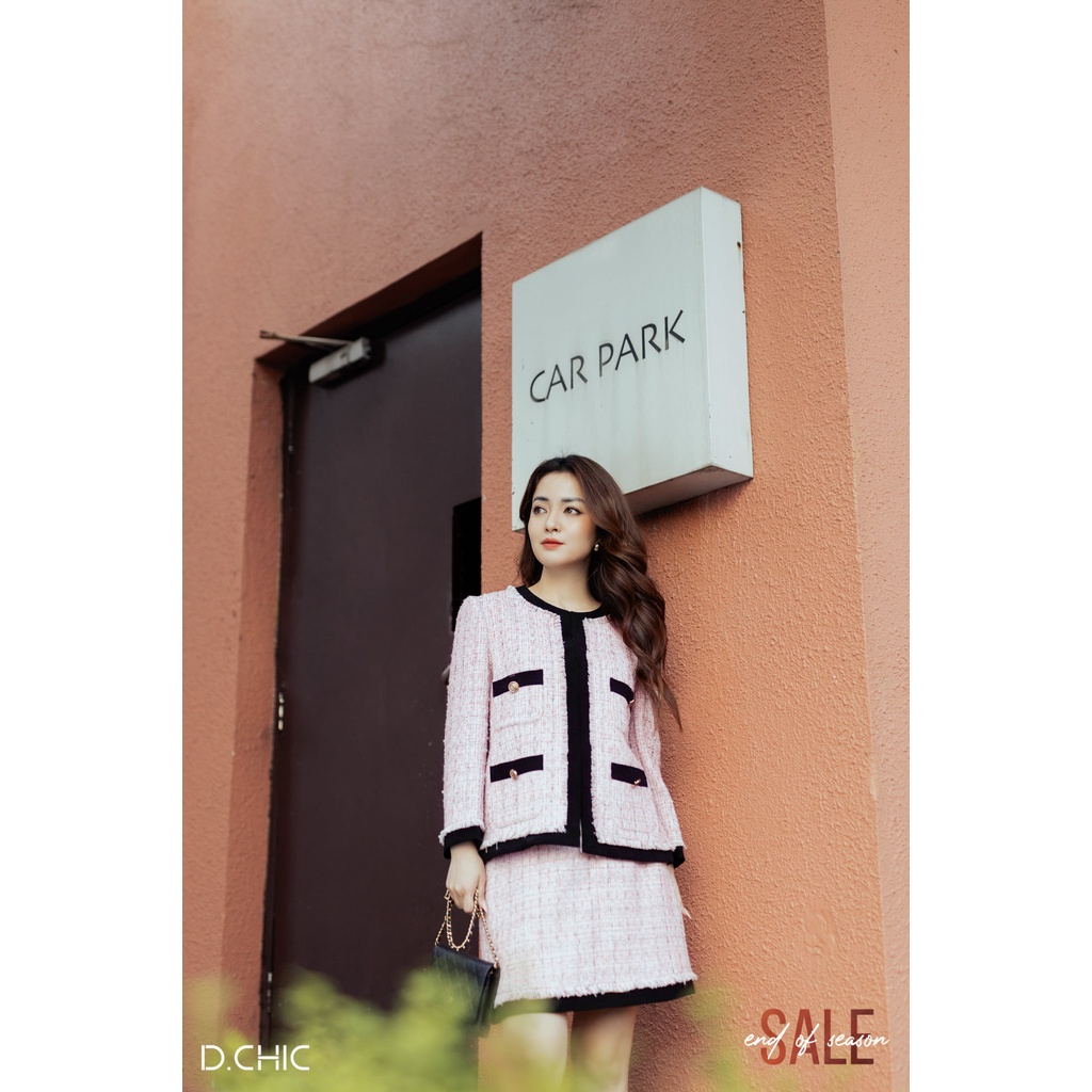 Áo khoác suông cổ tròn viền phối tay lỡ D.CHIC MS: 160533