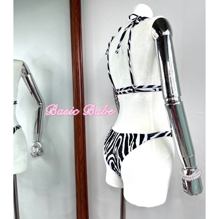 Bikini 2 mảnh shein sexy đi biển hoạ tiết ngựa vằn hotrend