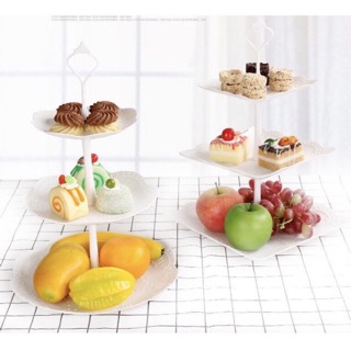 KHAY ĐỂ MỨT BÁNH KẸO HOA QUẢ 3 TẦNG SANG TRỌNG( TRẮNG )