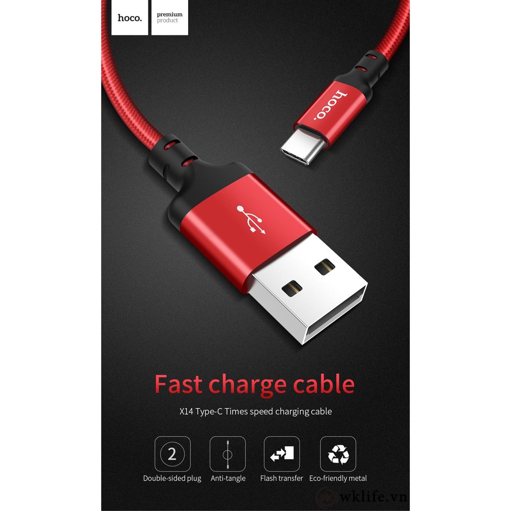 Cáp USB Type C Hoco X14 dài 01m