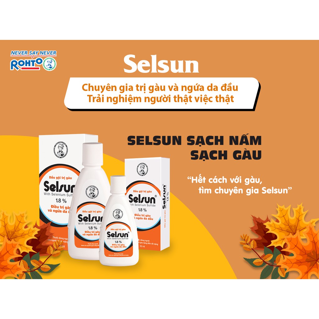 Dầu gội Selsun chuyên dùng cho da đầu gầu và ngứa (Chai 50 - 100ml)