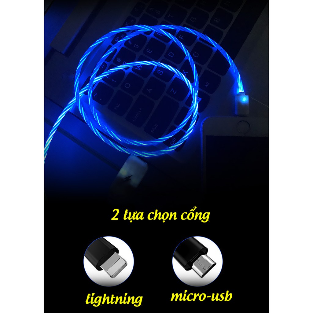 Cáp sạc led các loại ( Lightning, type C, Micro Usb)