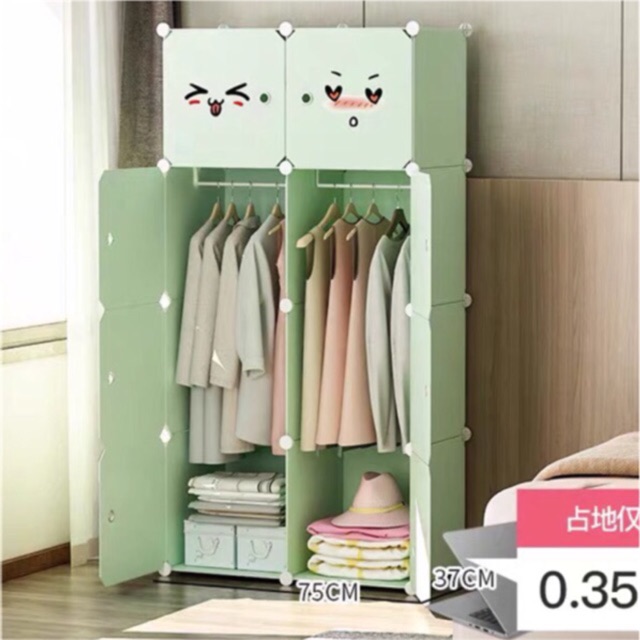 Tủ nhựa ghép đa năng 8 ô sâu 47cm.Tặng kèm 1 treo đồ.